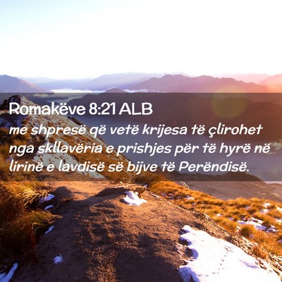 Picture 02 - Romakëve 8:21 ALB - me shpresë që vetë krijesa të çlirohet nga - Bible Verse Picture