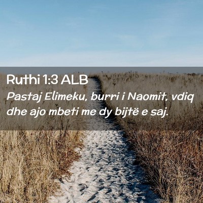 Picture 02 - Ruthi 1:3 ALB - Pastaj Elimeku, burri i Naomit, vdiq dhe ajo - Bible Verse Picture