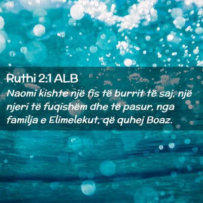 Picture 02 - Ruthi 2:1 ALB - Naomi kishte një fis të burrit të saj, një - Bible Verse Picture
