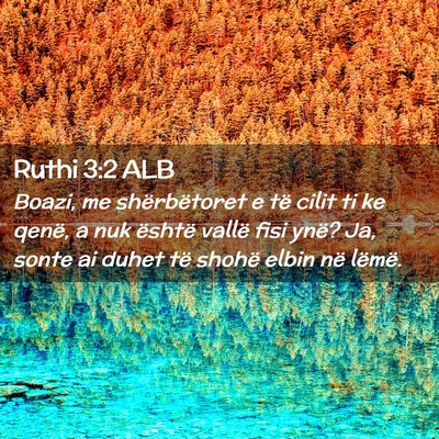Picture 02 - Ruthi 3:2 ALB - Boazi, me shërbëtoret e të cilit ti ke qenë, - Bible Verse Picture