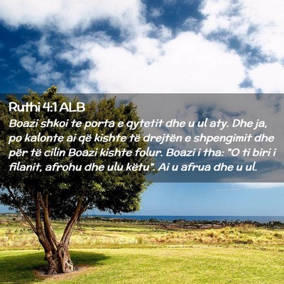 Picture 02 - Ruthi 4:1 ALB - Boazi shkoi te porta e qytetit dhe u ul aty. Dhe - Bible Verse Picture