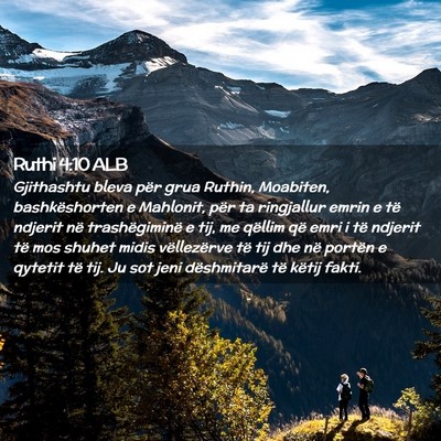 Picture 02 - Ruthi 4:10 ALB - Gjithashtu bleva për grua Ruthin, Moabiten, - Bible Verse Picture