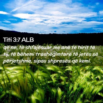 Picture 02 - Titi 3:7 ALB - që ne, të shfajësuar me anë të hirit të - Bible Verse Picture