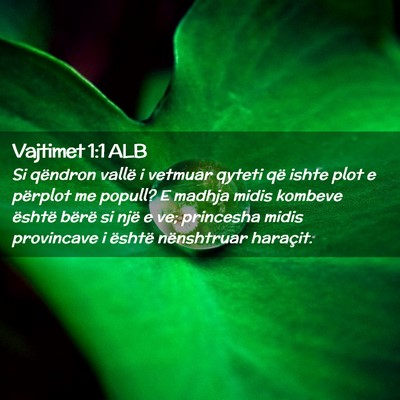 Picture 02 - Vajtimet 1:1 ALB - Si qëndron vallë i vetmuar qyteti që ishte - Bible Verse Picture