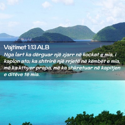 Picture 02 - Vajtimet 1:13 ALB - Nga lart ka dërguar një zjarr në kockat e mia, - Bible Verse Picture