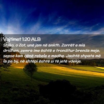 Picture 02 - Vajtimet 1:20 ALB - Shiko, o Zot, unë jam në ankth. Zorrët e mia - Bible Verse Picture