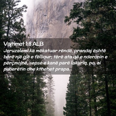 Picture 02 - Vajtimet 1:8 ALB - Jeruzalemi ka mëkatuar rëndë, prandaj është - Bible Verse Picture