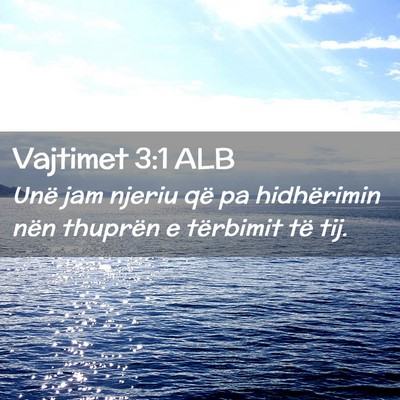 Picture 02 - Vajtimet 3:1 ALB - Unë jam njeriu që pa hidhërimin nën thuprën - Bible Verse Picture