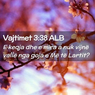 Picture 02 - Vajtimet 3:38 ALB - E keqja dhe e mira a nuk vijnë vallë nga goja e - Bible Verse Picture