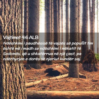 Picture 02 - Vajtimet 4:6 ALB - Ndëshkimi i paudhësisë të vajzës së - Bible Verse Picture