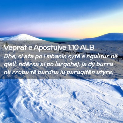 Picture 02 - Veprat e Apostujve 1:10 ALB - Dhe, si ata po i mbanin sytë e ngulitur në - Bible Verse Picture