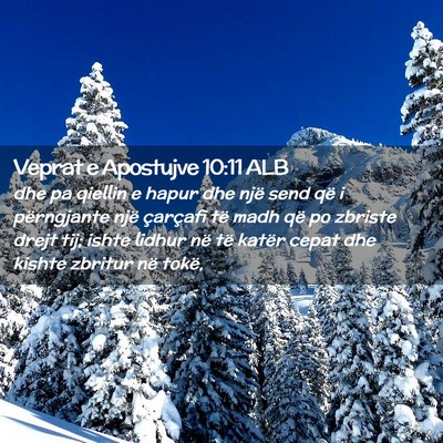 Picture 02 - Veprat e Apostujve 10:11 ALB - dhe pa qiellin e hapur dhe një send që i - Bible Verse Picture