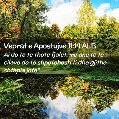 Picture 02 - Veprat e Apostujve 11:14 ALB - Ai do të të thotë fjalët, me anë të të - Bible Verse Picture