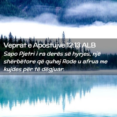 Picture 02 - Veprat e Apostujve 12:13 ALB - Sapo Pjetri i ra derës së hyrjes, një - Bible Verse Picture