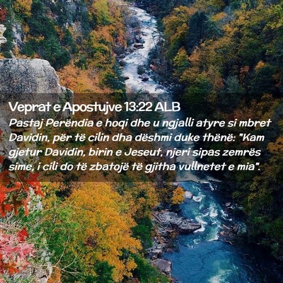 Picture 02 - Veprat e Apostujve 13:22 ALB - Pastaj Perëndia e hoqi dhe u ngjalli atyre si - Bible Verse Picture