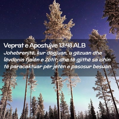 Picture 02 - Veprat e Apostujve 13:48 ALB - Johebrenjtë, kur dëgjuan, u gëzuan dhe - Bible Verse Picture
