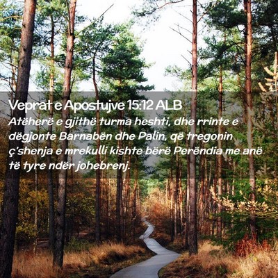 Picture 02 - Veprat e Apostujve 15:12 ALB - Atëherë e gjithë turma heshti, dhe rrinte e - Bible Verse Picture