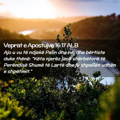 Picture 02 - Veprat e Apostujve 16:17 ALB - Ajo u vu të ndjekë Palin dhe ne, dhe bërtiste - Bible Verse Picture