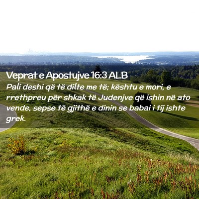 Picture 02 - Veprat e Apostujve 16:3 ALB - Pali deshi që të dilte me të; kështu e mori, - Bible Verse Picture