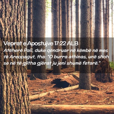 Picture 02 - Veprat e Apostujve 17:22 ALB - Atëherë Pali, duke qëndruar në këmbë në - Bible Verse Picture