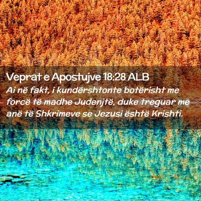 Picture 02 - Veprat e Apostujve 18:28 ALB - Ai në fakt, i kundërshtonte botërisht me - Bible Verse Picture