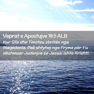 Picture 02 - Veprat e Apostujve 18:5 ALB - Kur Sila dhe Timoteu zbritën nga Maqedonia, Pali - Bible Verse Picture