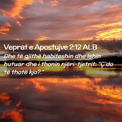 Picture 02 - Veprat e Apostujve 2:12 ALB - Dhe të gjithë habiteshin dhe ishin hutuar dhe i - Bible Verse Picture