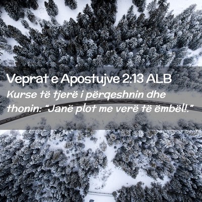 Picture 02 - Veprat e Apostujve 2:13 ALB - Kurse të tjerë i përqeshnin dhe thonin: - Bible Verse Picture