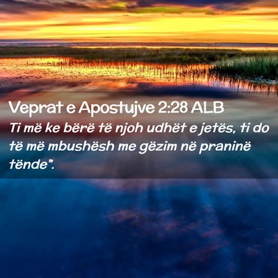 Picture 02 - Veprat e Apostujve 2:28 ALB - Ti më ke bërë të njoh udhët e jetës, ti do - Bible Verse Picture