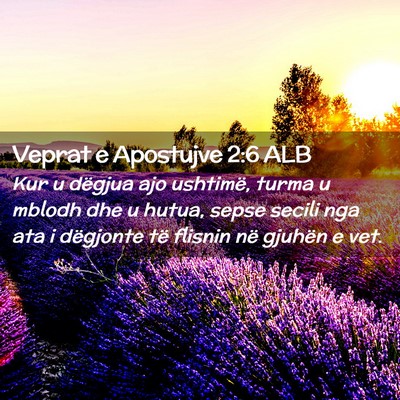 Picture 02 - Veprat e Apostujve 2:6 ALB - Kur u dëgjua ajo ushtimë, turma u mblodh dhe u - Bible Verse Picture