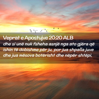 Picture 02 - Veprat e Apostujve 20:20 ALB - dhe si unë nuk fsheha asnjë nga ato gjëra që - Bible Verse Picture
