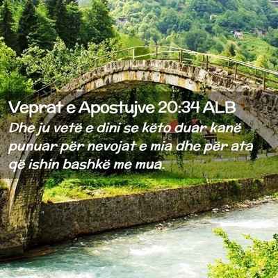 Picture 02 - Veprat e Apostujve 20:34 ALB - Dhe ju vetë e dini se këto duar kanë punuar - Bible Verse Picture
