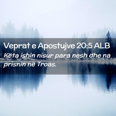 Picture 02 - Veprat e Apostujve 20:5 ALB - Këta ishin nisur para nesh dhe na prisnin në - Bible Verse Picture
