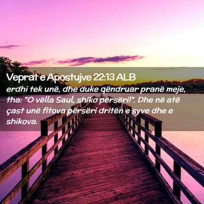 Picture 02 - Veprat e Apostujve 22:13 ALB - erdhi tek unë, dhe duke qëndruar pranë meje, - Bible Verse Picture