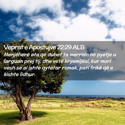 Picture 02 - Veprat e Apostujve 22:29 ALB - Menjëherë ata që duhet ta merrnin në pyetje u - Bible Verse Picture