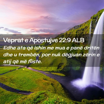 Picture 02 - Veprat e Apostujve 22:9 ALB - Edhe ata që ishin me mua e panë dritën dhe u - Bible Verse Picture