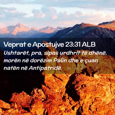 Picture 02 - Veprat e Apostujve 23:31 ALB - Ushtarët, pra, sipas urdhrit të dhënë, morën - Bible Verse Picture