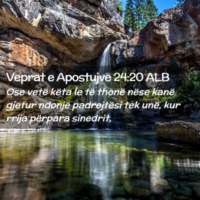 Picture 02 - Veprat e Apostujve 24:20 ALB - Ose vetë këta le të thonë nëse kanë gjetur - Bible Verse Picture