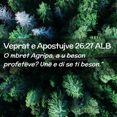 Picture 02 - Veprat e Apostujve 26:27 ALB - O mbret Agripa, a u beson profetëve? Unë e di - Bible Verse Picture