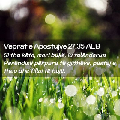 Picture 02 - Veprat e Apostujve 27:35 ALB - Si tha këto, mori bukë, iu falënderua - Bible Verse Picture