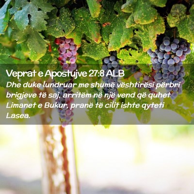 Picture 02 - Veprat e Apostujve 27:8 ALB - Dhe duke lundruar me shumë vështirësi përbri - Bible Verse Picture