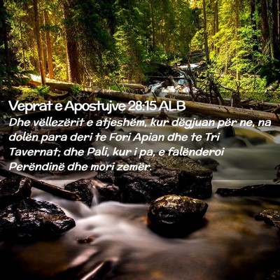 Picture 02 - Veprat e Apostujve 28:15 ALB - Dhe vëllezërit e atjeshëm, kur dëgjuan për - Bible Verse Picture