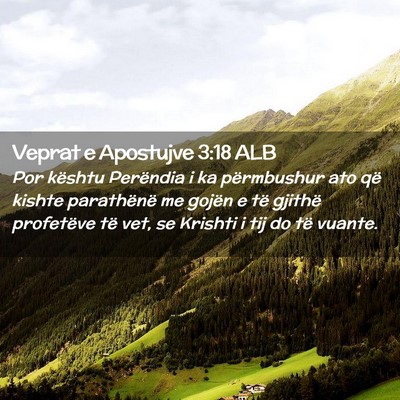 Picture 02 - Veprat e Apostujve 3:18 ALB - Por kështu Perëndia i ka përmbushur ato që - Bible Verse Picture