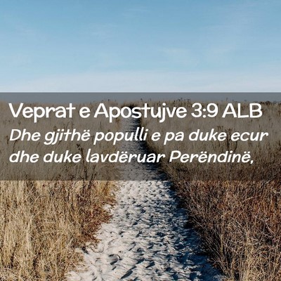 Picture 02 - Veprat e Apostujve 3:9 ALB - Dhe gjithë populli e pa duke ecur dhe duke - Bible Verse Picture