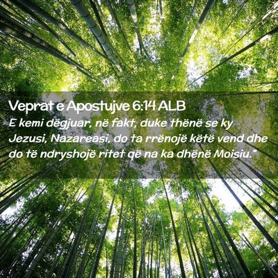 Picture 02 - Veprat e Apostujve 6:14 ALB - E kemi dëgjuar, në fakt, duke thënë se ky - Bible Verse Picture