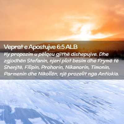 Picture 02 - Veprat e Apostujve 6:5 ALB - Ky propozim u pëlqeu gjithë dishepujve. Dhe - Bible Verse Picture