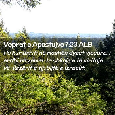 Picture 02 - Veprat e Apostujve 7:23 ALB - Po kur arriti në moshën dyzet vjeçare, i erdhi - Bible Verse Picture