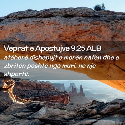 Picture 02 - Veprat e Apostujve 9:25 ALB - atëherë dishepujt e morën natën dhe e - Bible Verse Picture