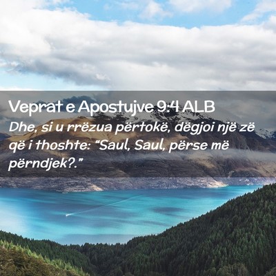 Picture 02 - Veprat e Apostujve 9:4 ALB - Dhe, si u rrëzua përtokë, dëgjoi një zë që - Bible Verse Picture