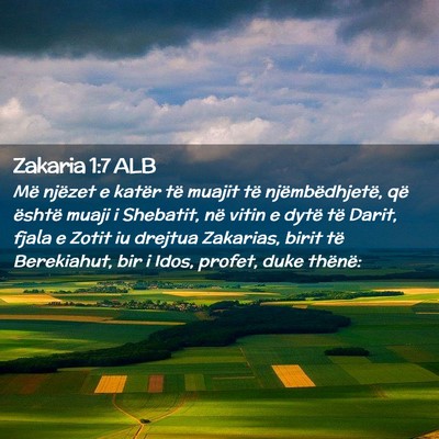 Picture 02 - Zakaria 1:7 ALB - Më njëzet e katër të muajit të - Bible Verse Picture
